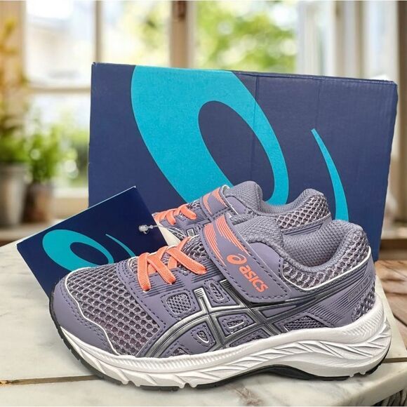 ASICS Youth Girl's CONTEND 5 PS ASH ROCK/SILVER Athletic Shoes Size 10 EU 27 - Picture 4 of 12